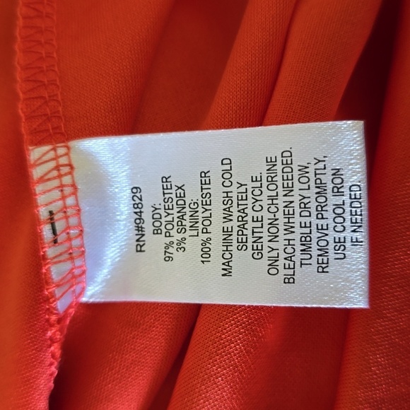 Derek Heart NWT Faux Wrap Orange Asymetrical Midi Dress XL - Picture 7 of 7